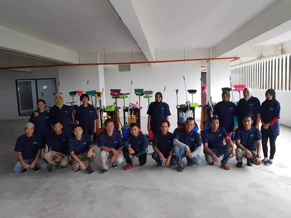Natasya Cleaning Services team with cleaning carts at a property
